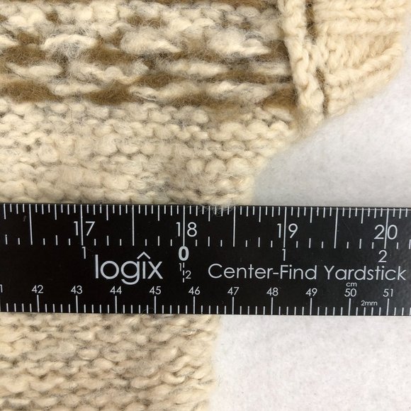 Free People Women's Size X-Small Cream Brown Purple Wool Blend Boho Sweater - Picture 5 of 10